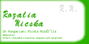 rozalia micska business card